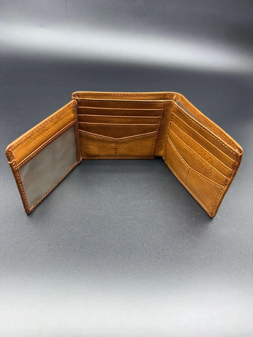 Fossil Brown Leather Trifold Wallet